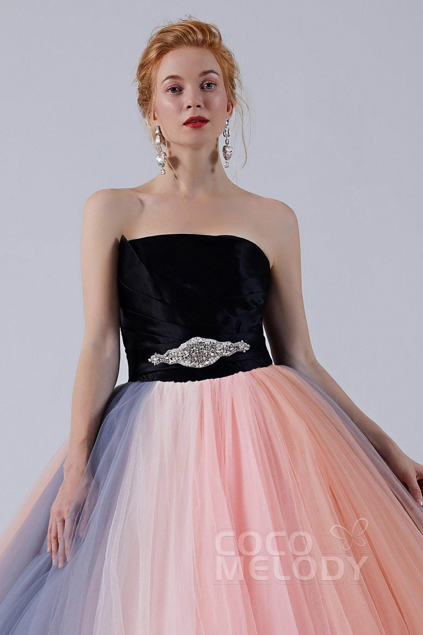 Ball Gown Court Train Tulle Wedding Dress CW2107 - COCOMELODY