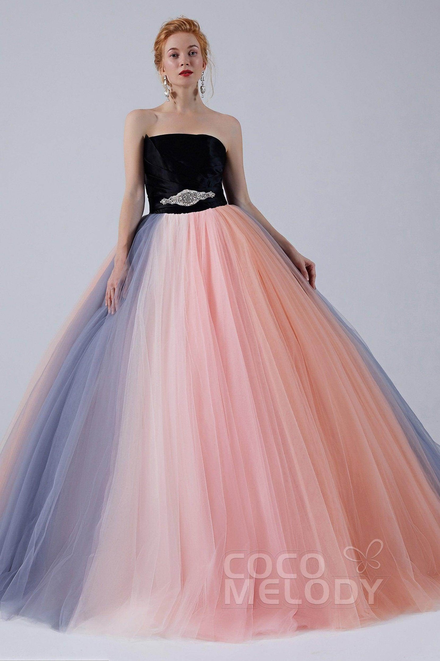 Ball Gown Court Train Tulle Wedding Dress CW2107 - COCOMELODY