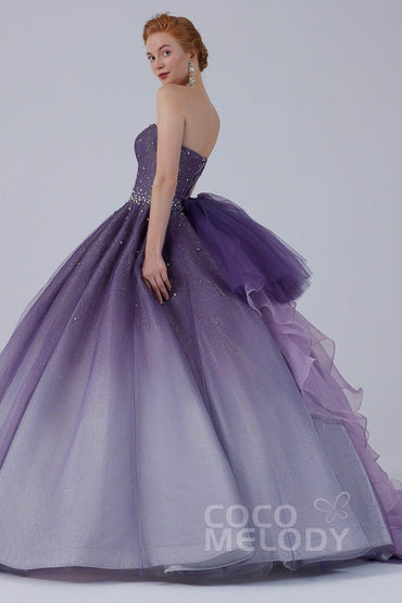 Ball Gown Floor Length Compound Ombre Wedding Dress CW2142 - COCOMELODY
