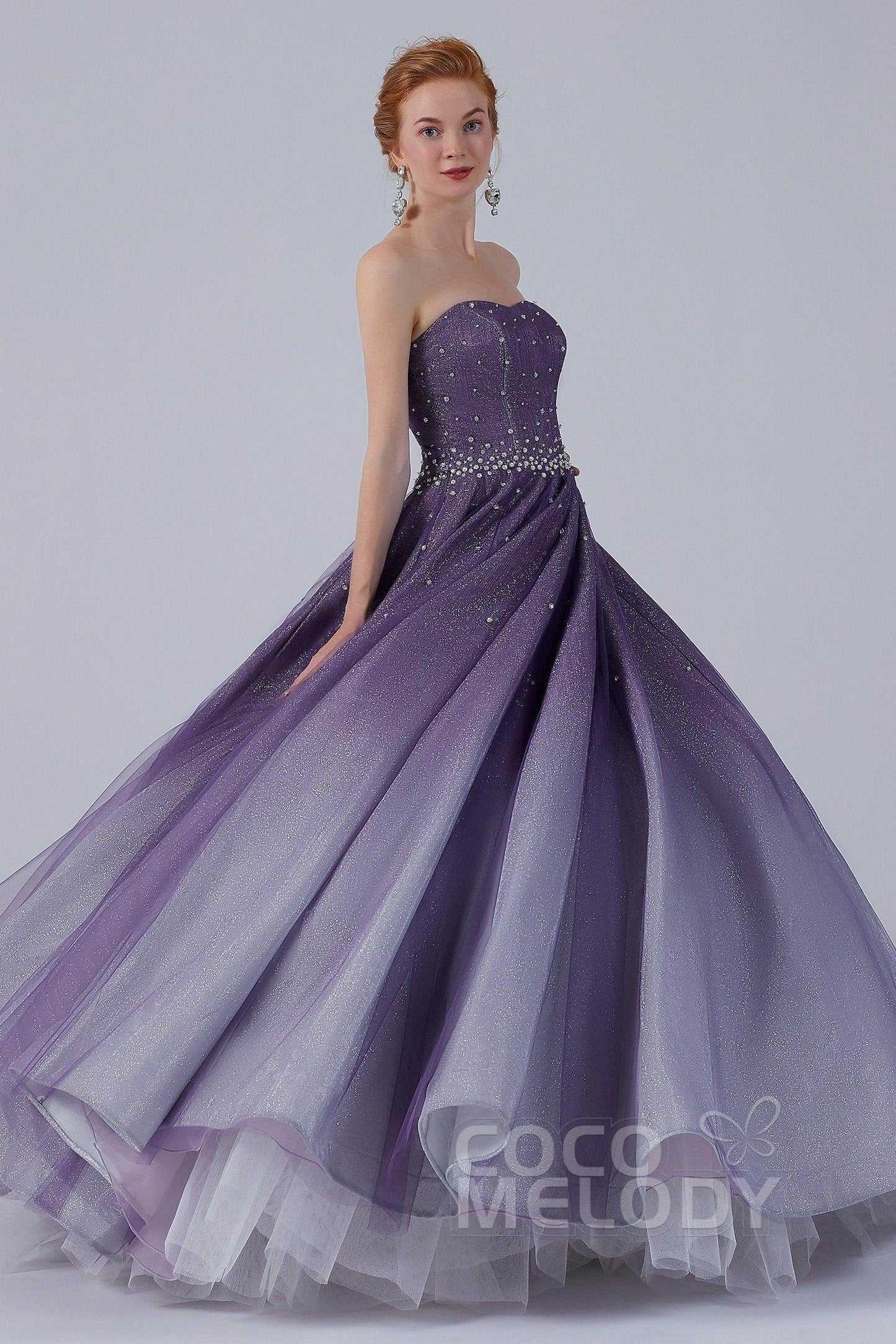 Ball Gown Floor Length Compound Ombre Wedding Dress CW2142 - COCOMELODY