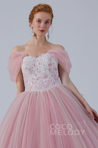 Ball Gown Court Train Tulle Wedding Dress CW2155