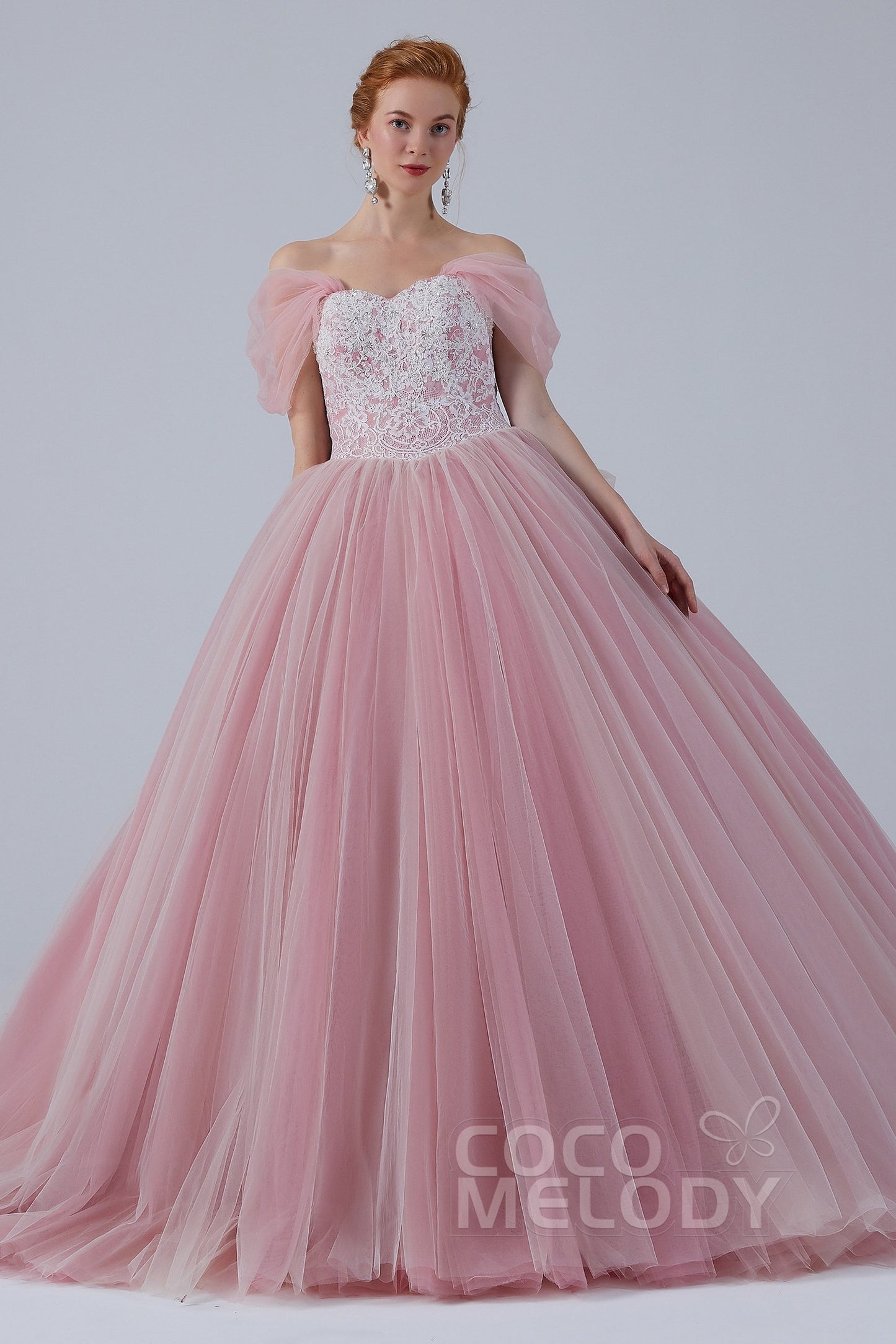 Ball Gown Court Train Tulle Wedding Dress CW2155