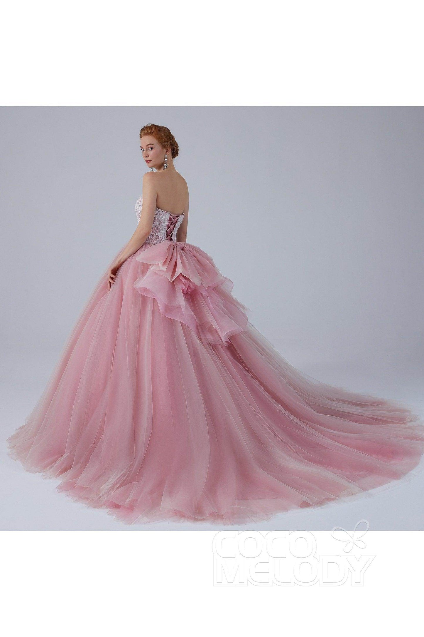 Ball Gown Court Train Tulle Wedding Dress CW2155 - COCOMELODY