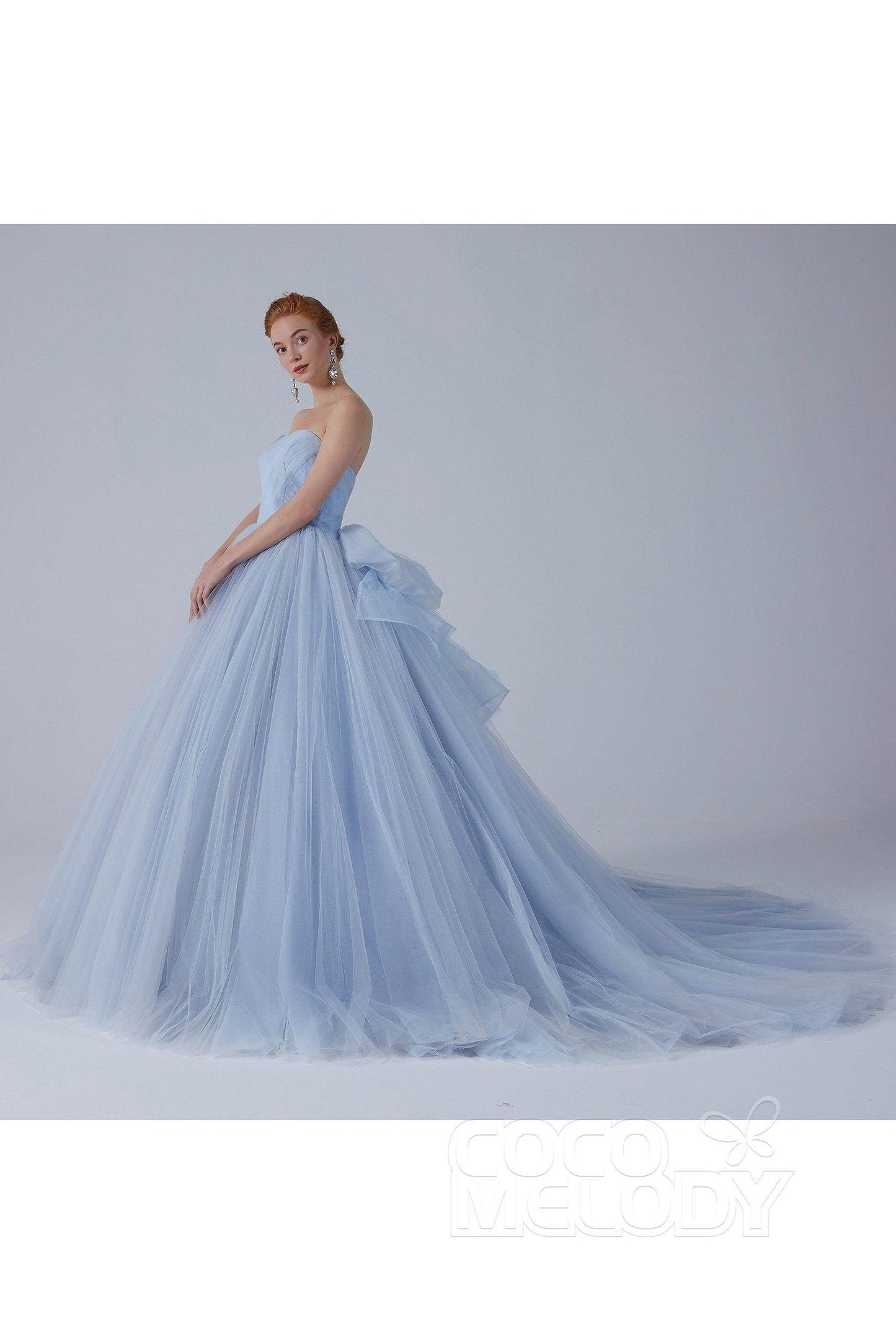 Ball Gown Court Train Tulle Wedding Dress CW2156 - COCOMELODY