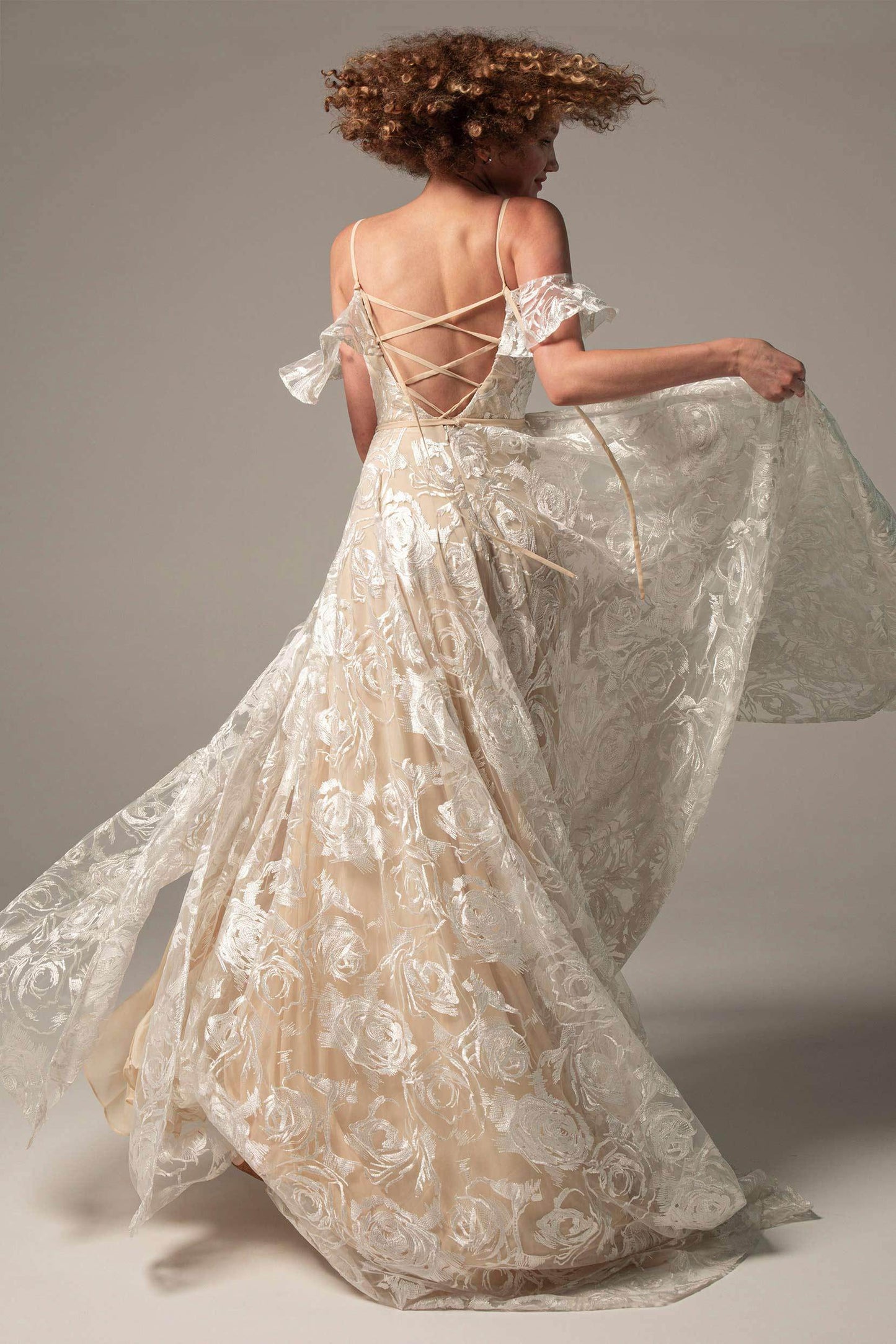 A-Line Court Train Lace Wedding Dress CW2224 - COCOMELODY