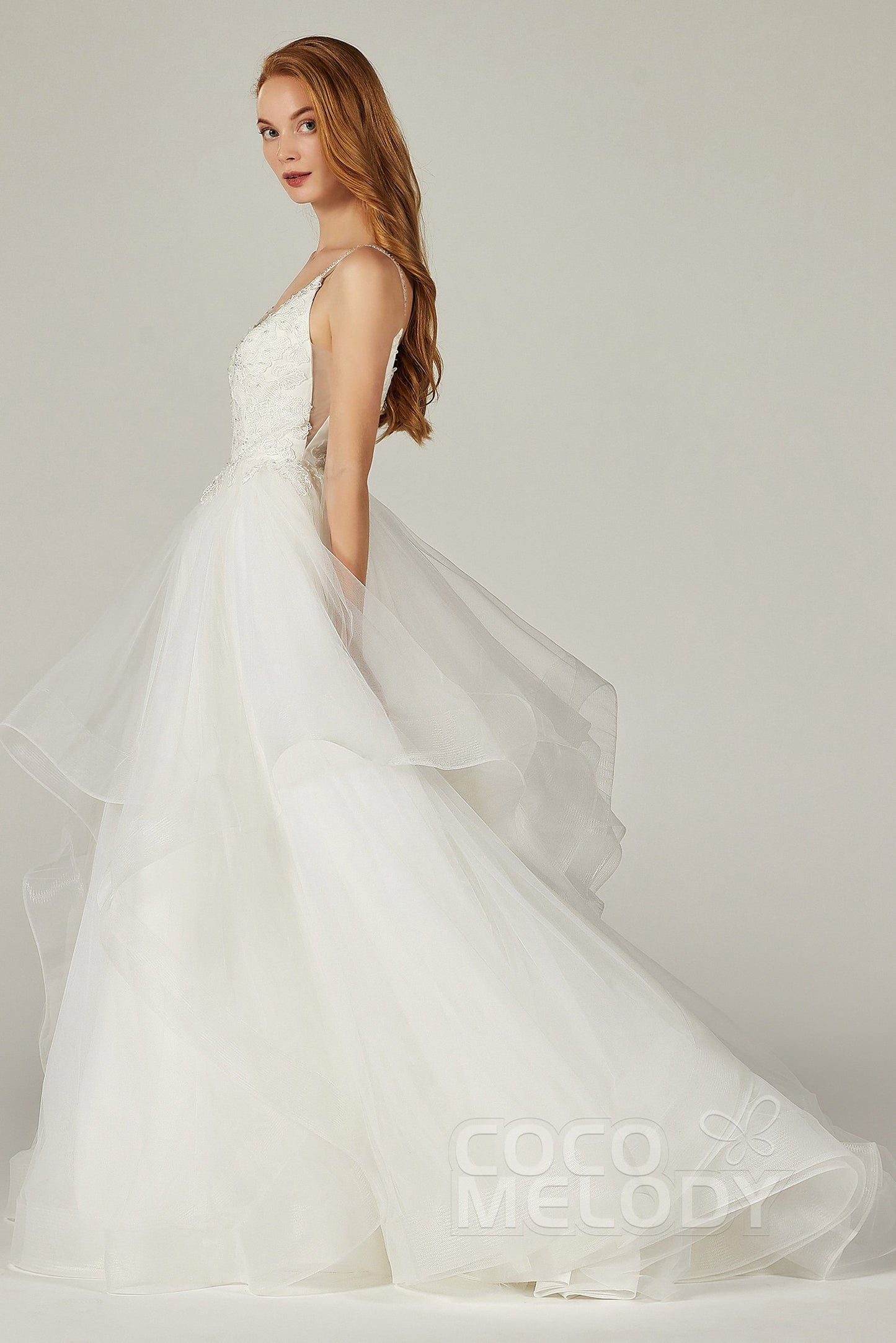 A-Line Court Train Tulle Wedding Dress CW2269