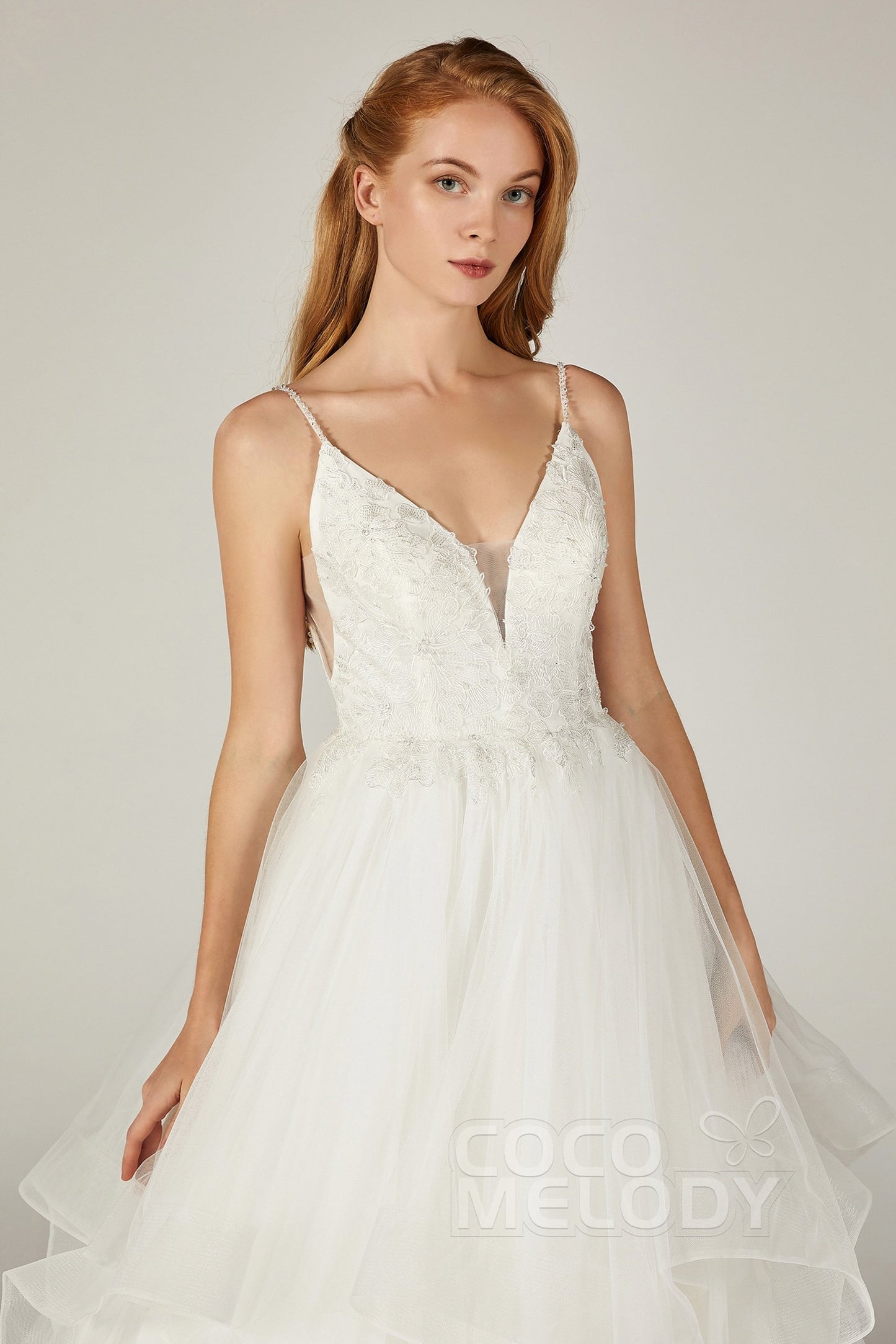 A-Line Court Train Tulle Wedding Dress CW2269
