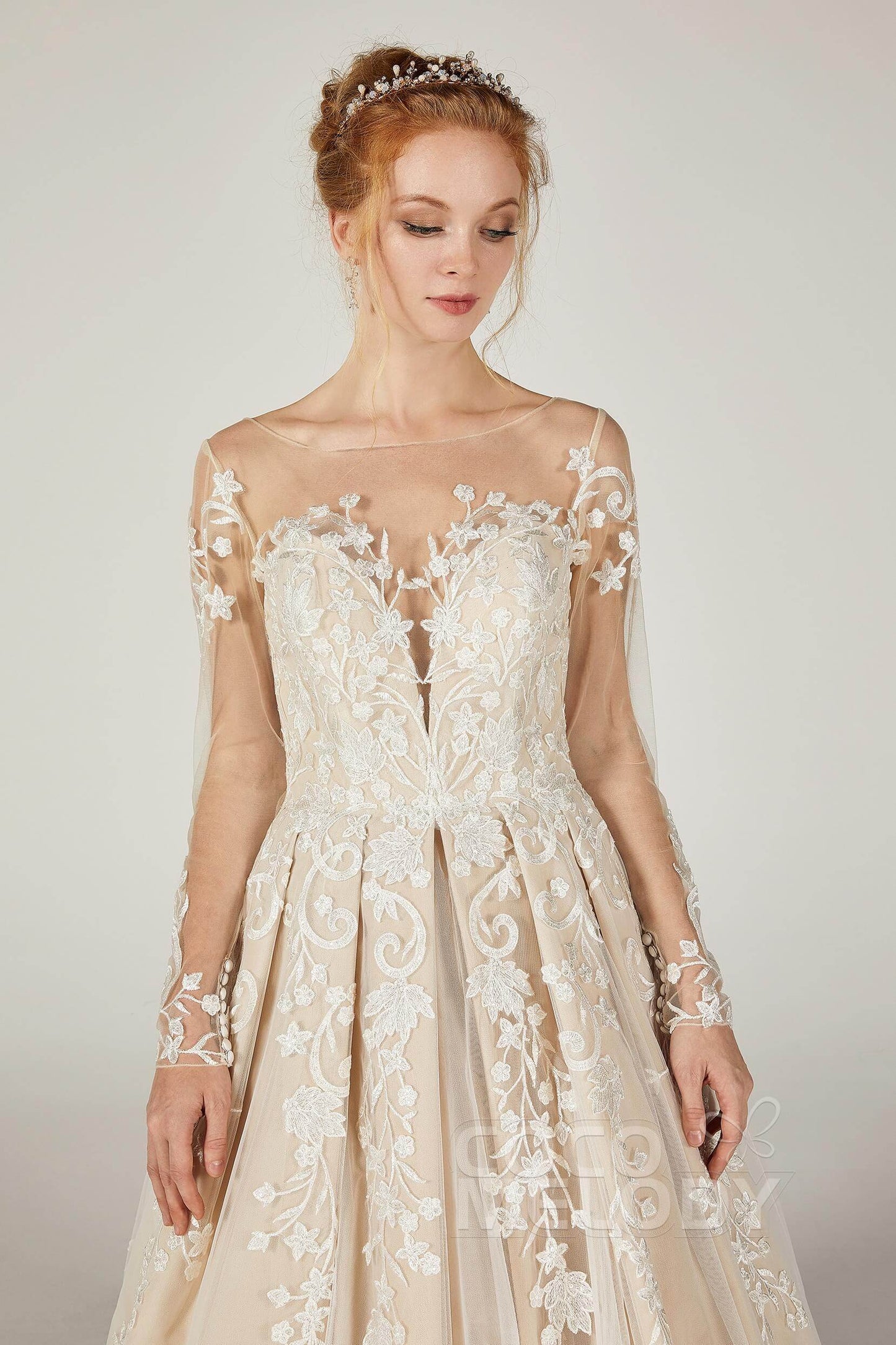 A-Line Court Train Tulle Wedding Dress CW2299 - COCOMELODY