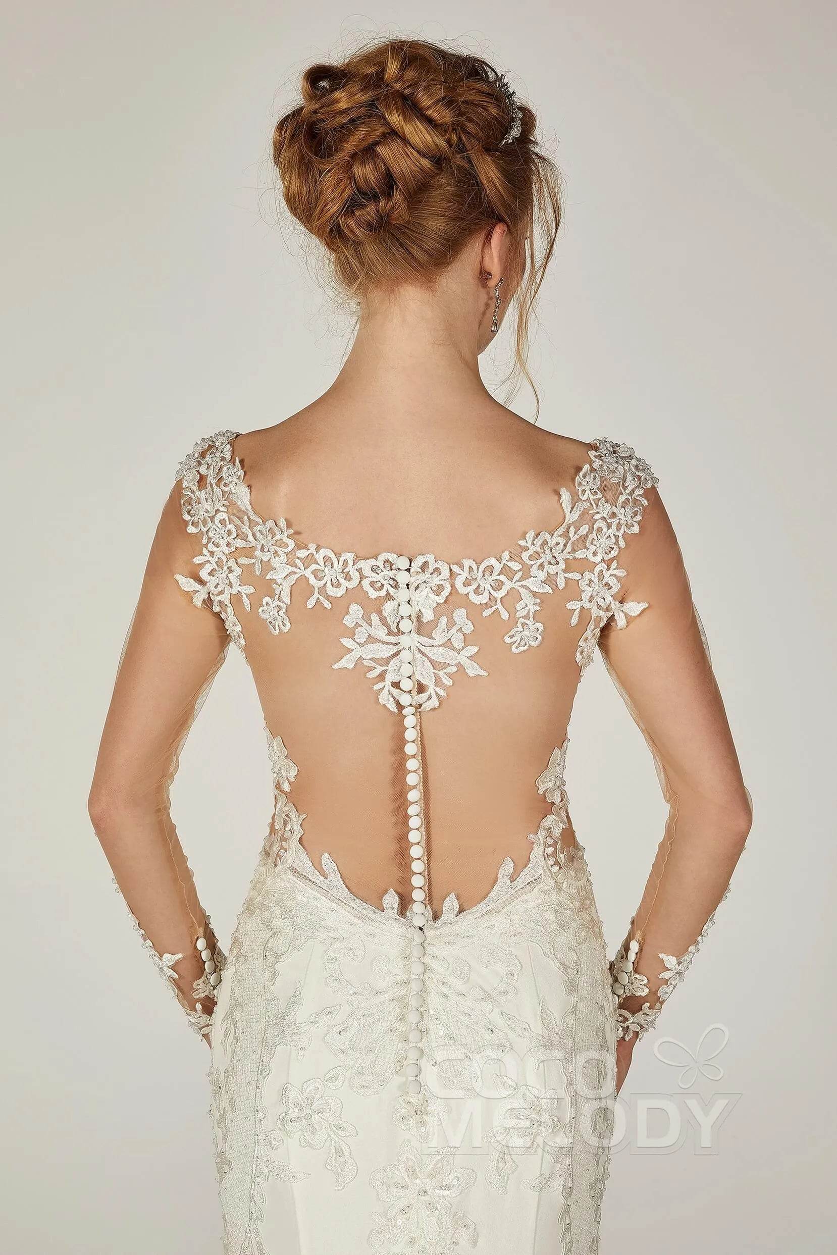 Trumpet-Mermaid Chapel Train Satin Wedding Dress CW2302 - COCOMELODY