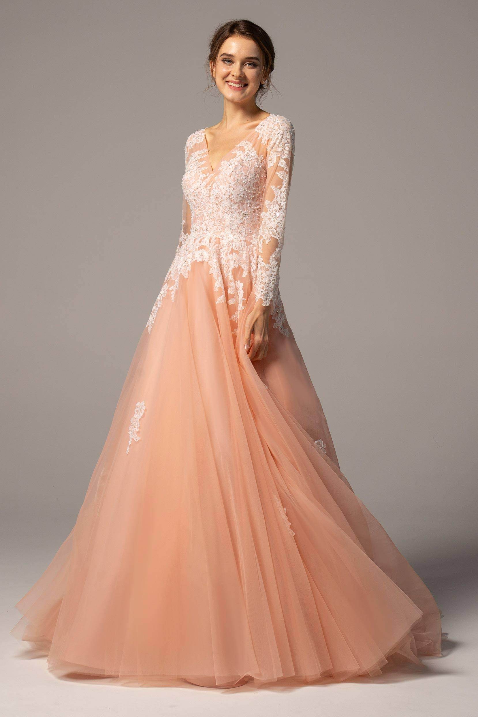 A-Line Court Train Tulle Wedding Dress CW2337 - COCOMELODY