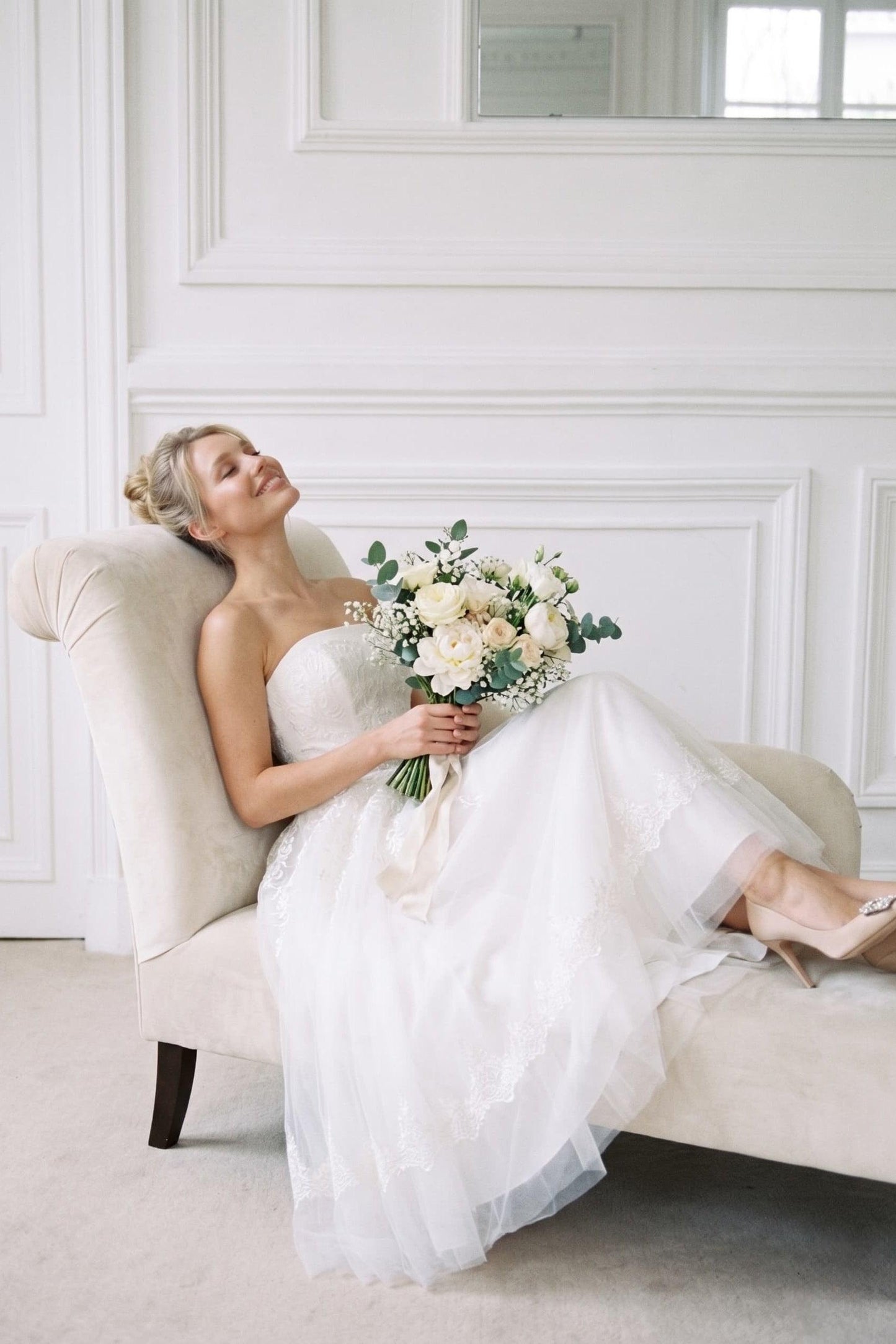 A-Line Ankle Length Tulle Wedding Dress CW2392 - 20 Days / Ivory / US0-UK2-EUR30 - COCOMELODY