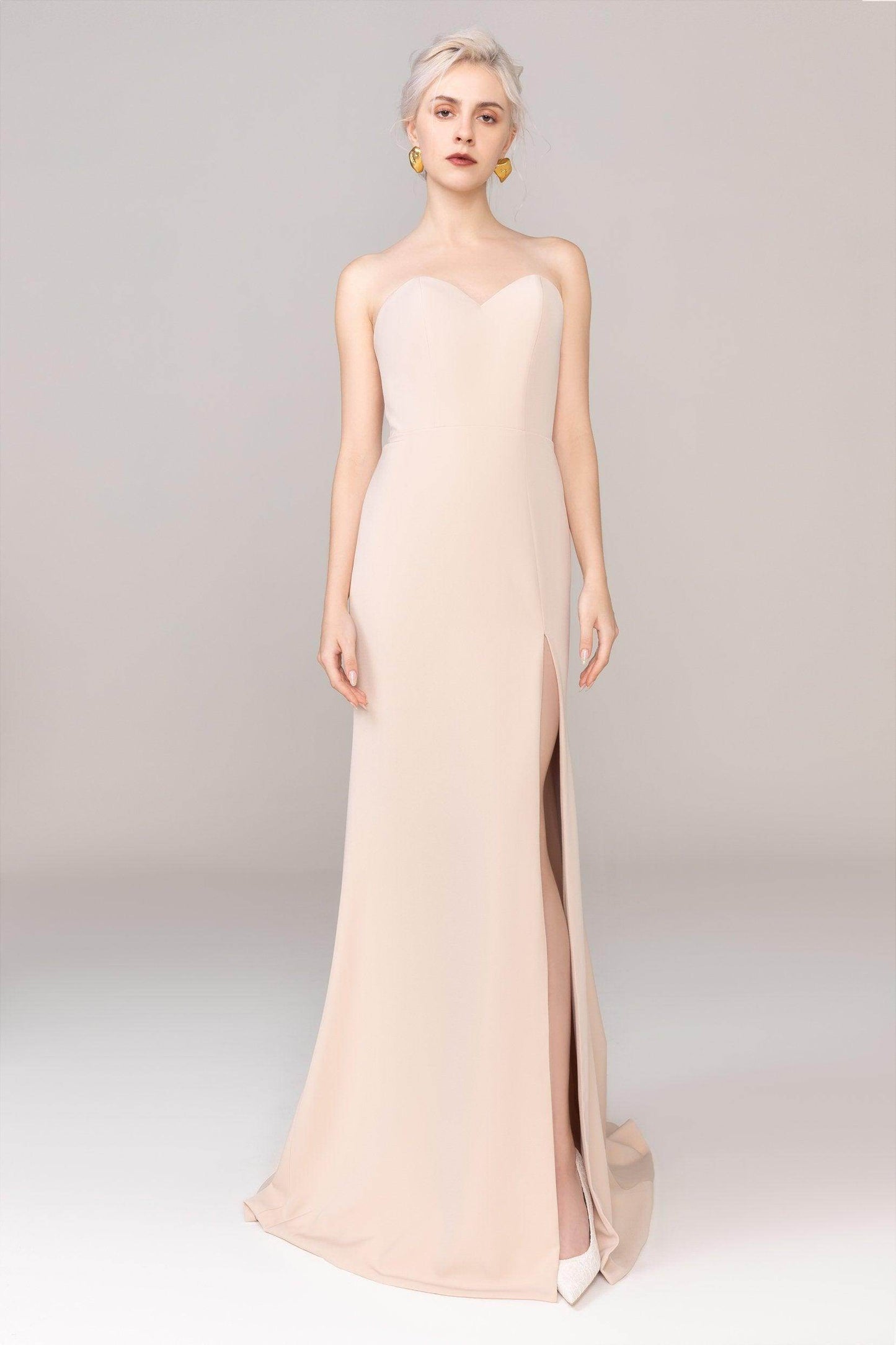 Trumpet Sweep-Brush Train Tulle Elastic Cloth Wedding Dress CW2485 - COCOMELODY