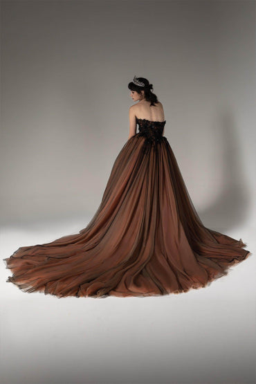 Ball Gown Chapel Train Tulle Wedding Dress CW2510 - COCOMELODY