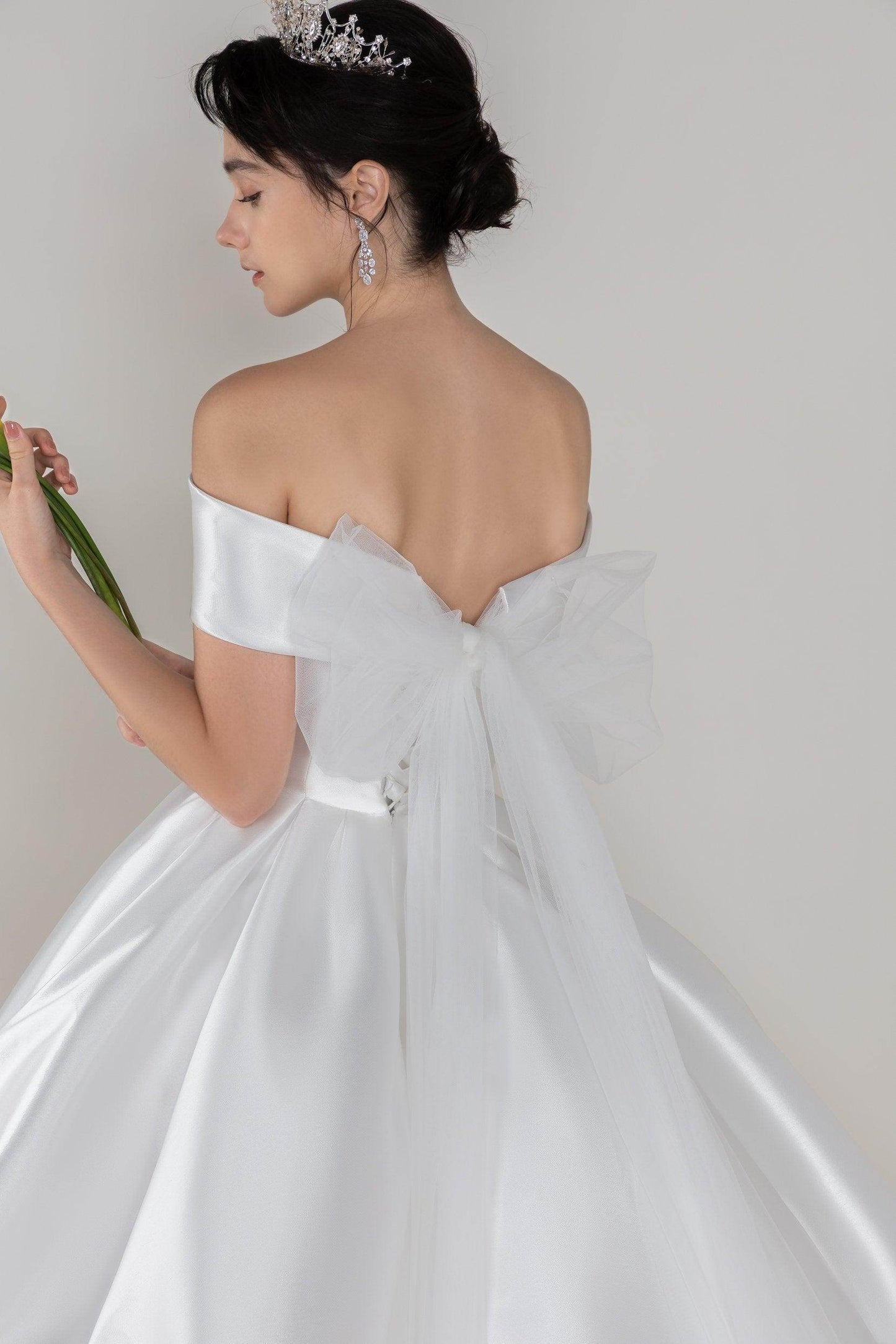 Princess Court Train Mikado Wedding Dress CW2520 - COCOMELODY