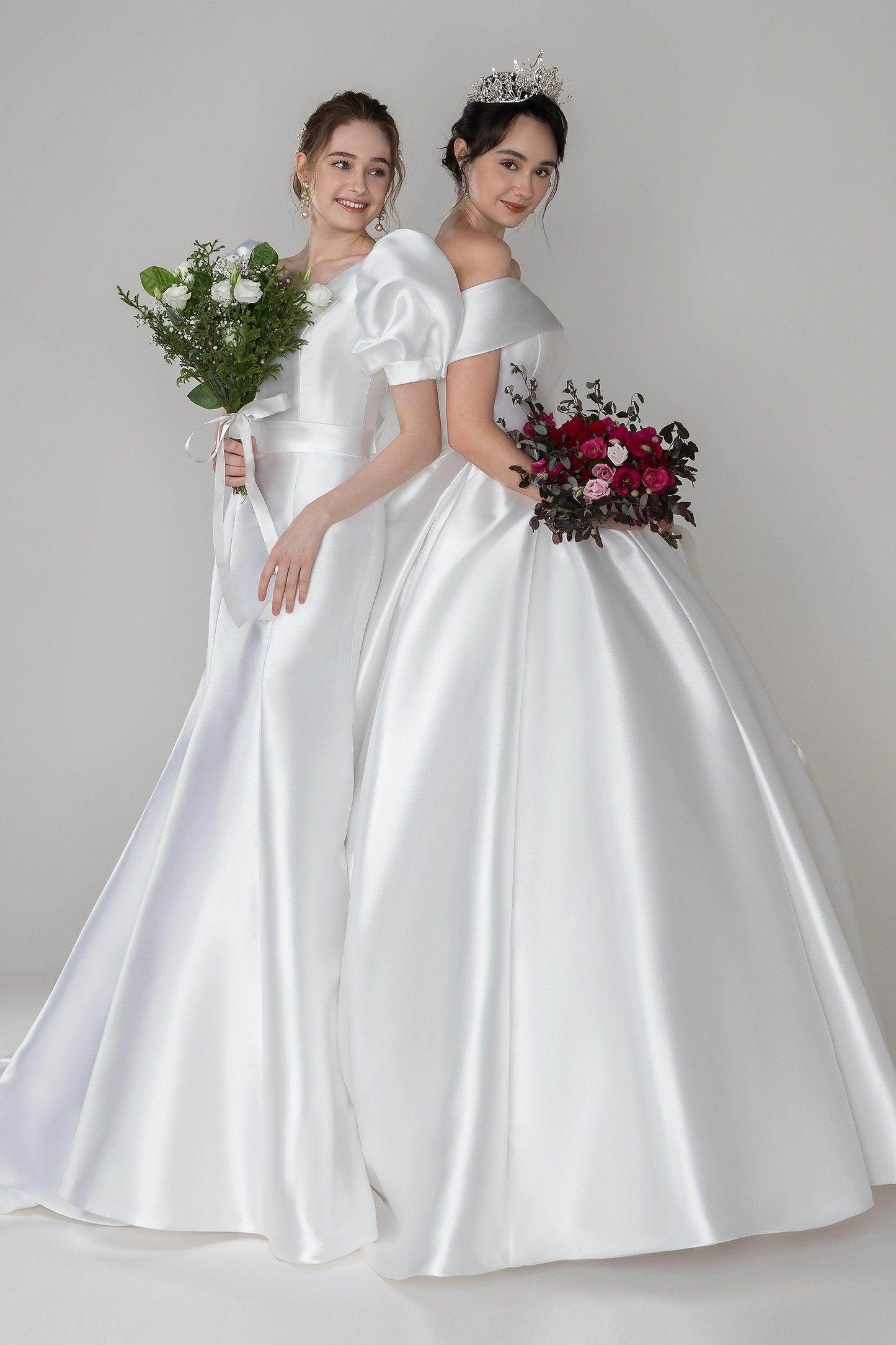 Princess Court Train Mikado Wedding Dress CW2520 - COCOMELODY