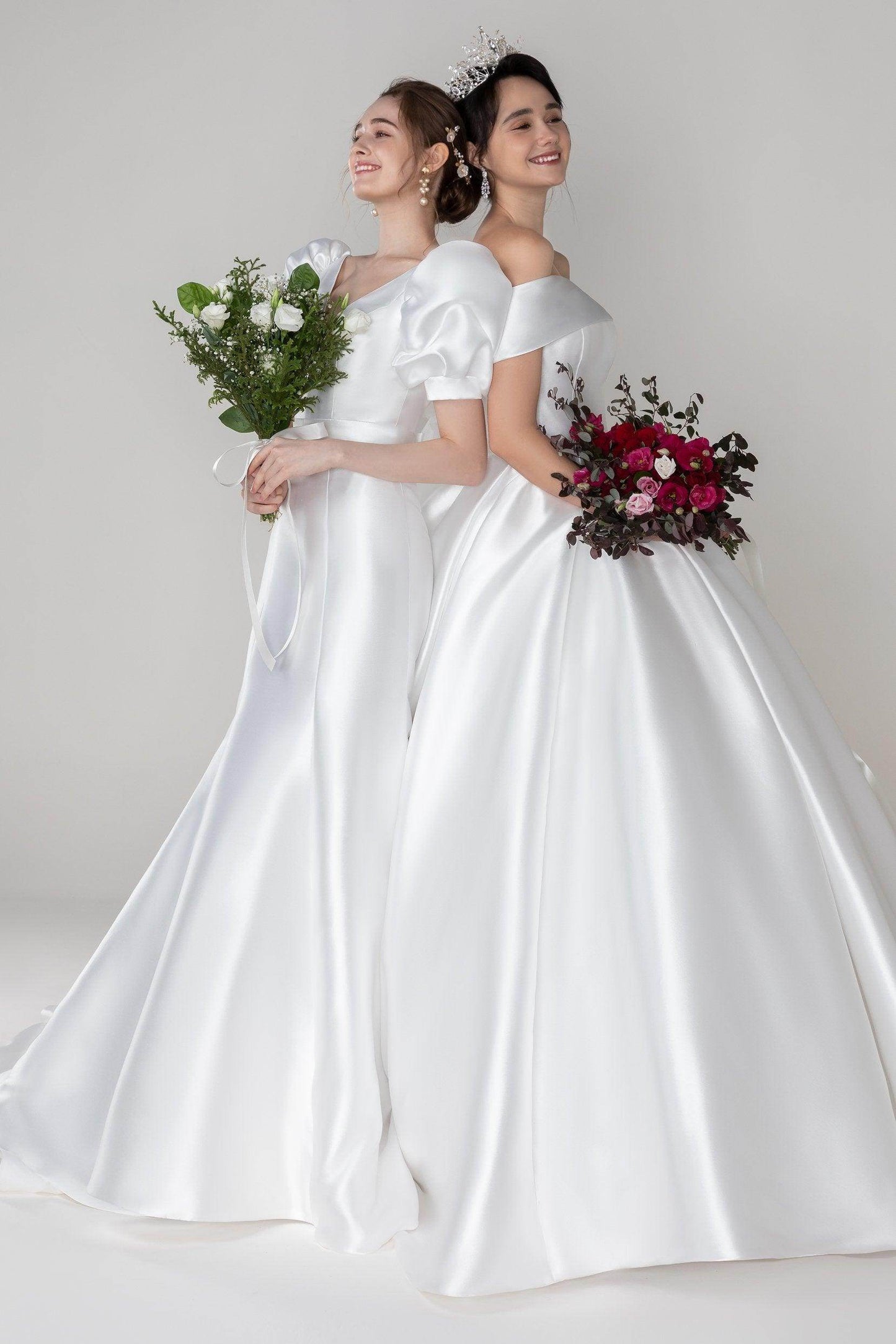 Princess Court Train Mikado Wedding Dress CW2520 - COCOMELODY