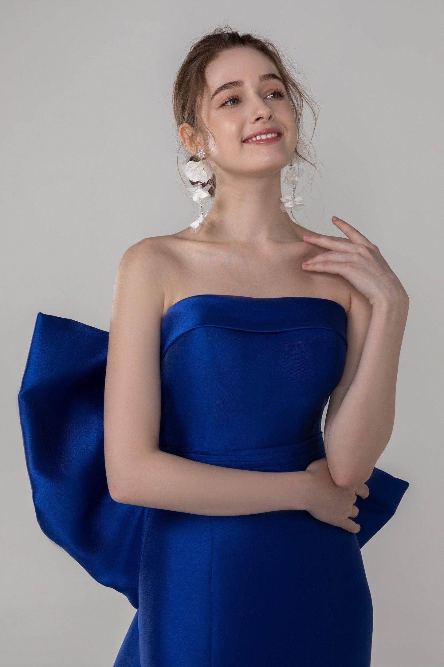 Trumpet-Mermaid Court Train Mikado Wedding Dress CW2521 - COCOMELODY