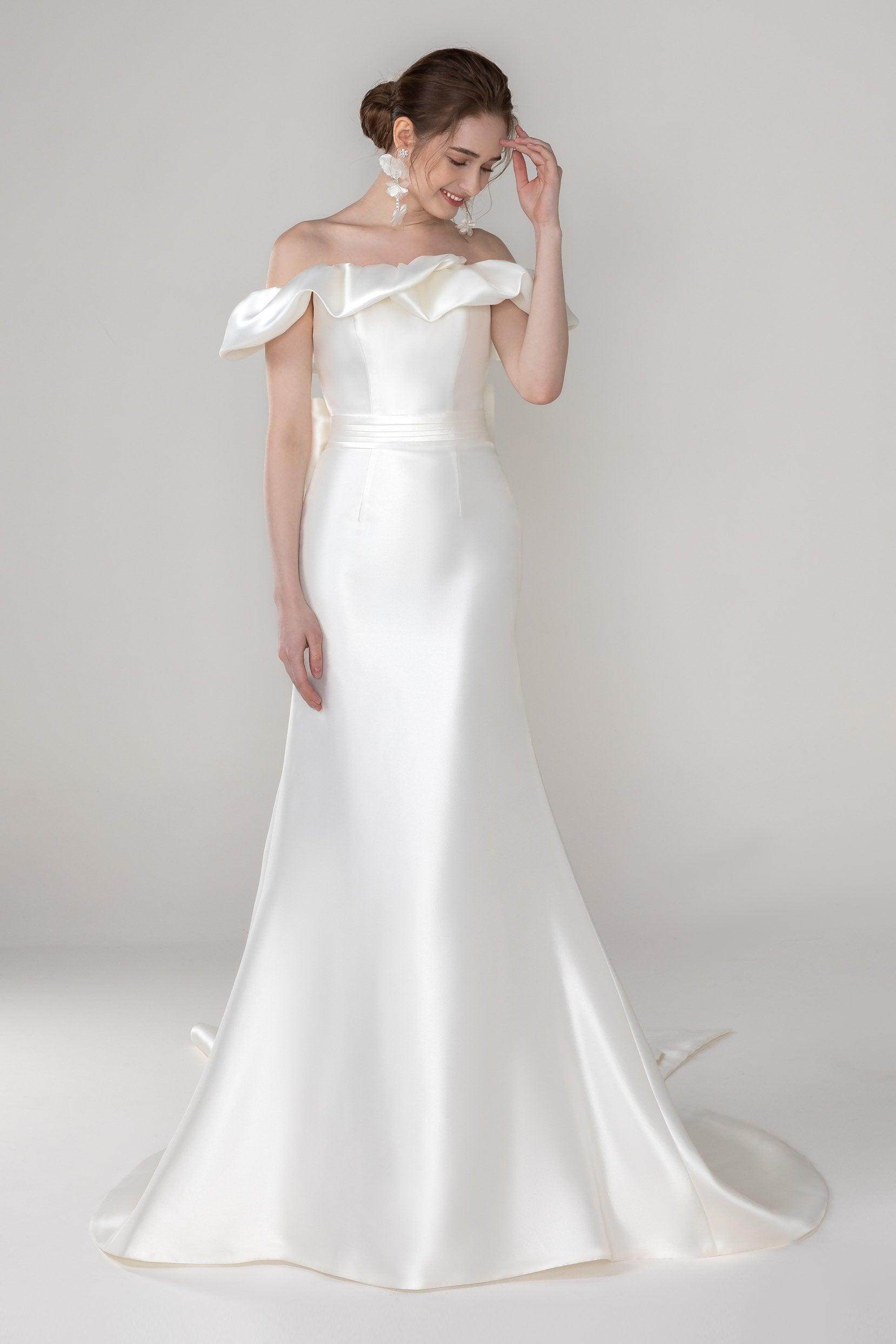 trumpet mermaid off the shoulder dress JJ's House Trumpet Mermaid Off the Shoulder Sweep Train Satin Prom Dress 2026
