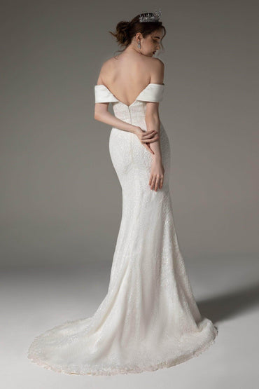 Trumpet-Mermaid Court Train Sequins Wedding Dress CW2527 - COCOMELODY
