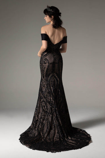 Trumpet-Mermaid Court Train Sequins Wedding Dress CW2528 - COCOMELODY