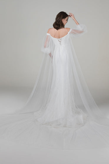 A-Line Court Train Tulle Lace Wedding Dress CW2550
