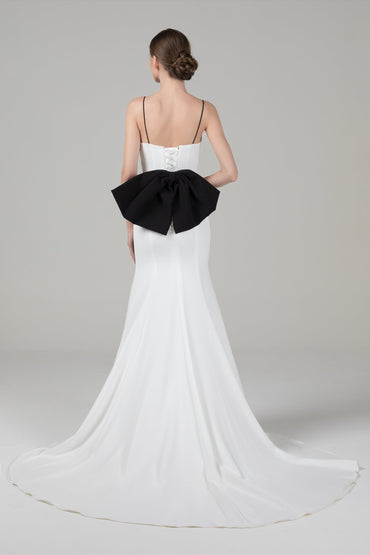 Trumpet Court Train Elastic Cloth Wedding Dress CW2558