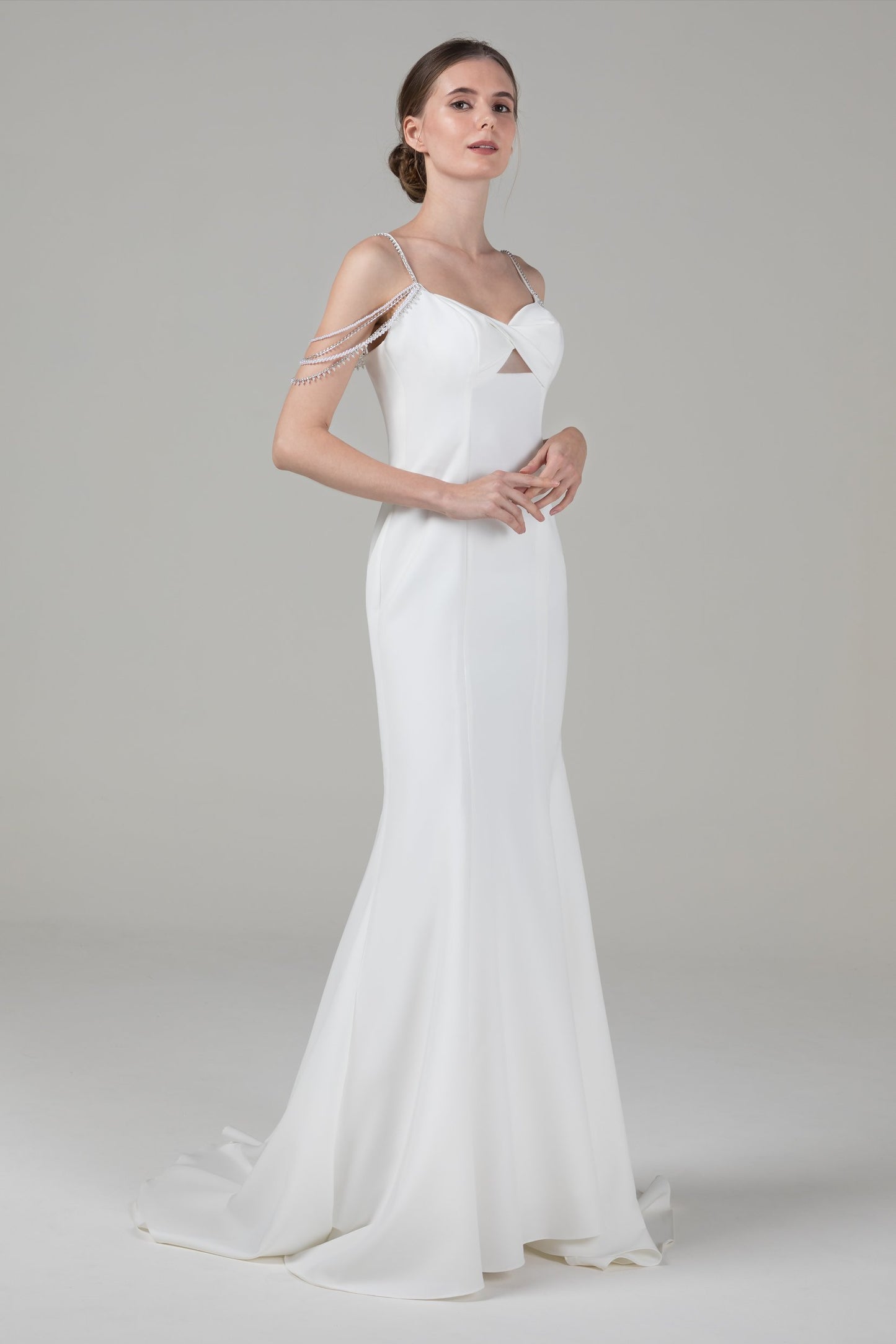 Mermaid Court Train Elastic Cloth Wedding Dress CW2563