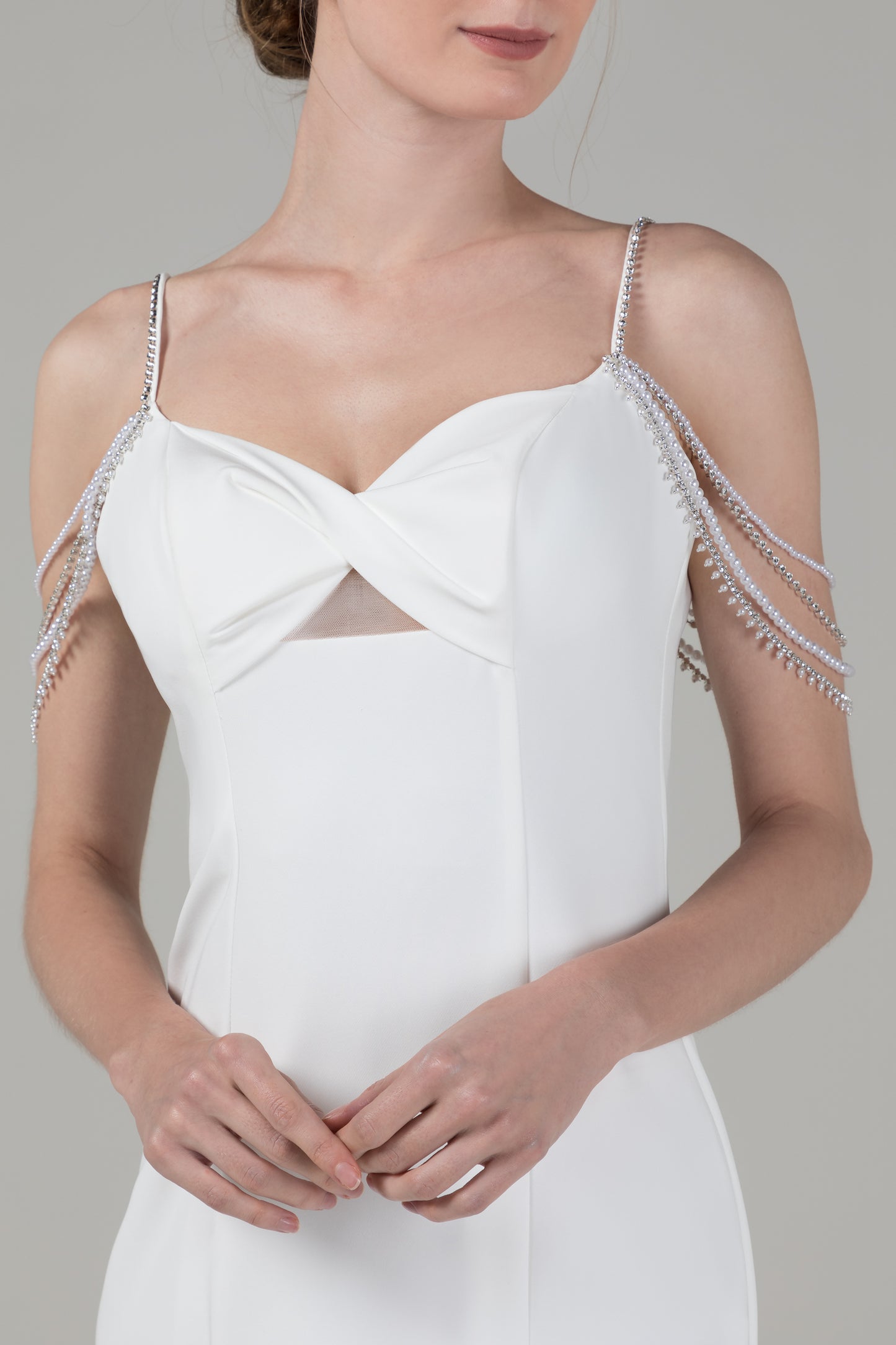 Mermaid Court Train Elastic Cloth Wedding Dress CW2563