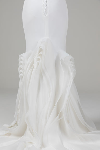 Mermaid Court Train Elastic Cloth Wedding Dress CW2567