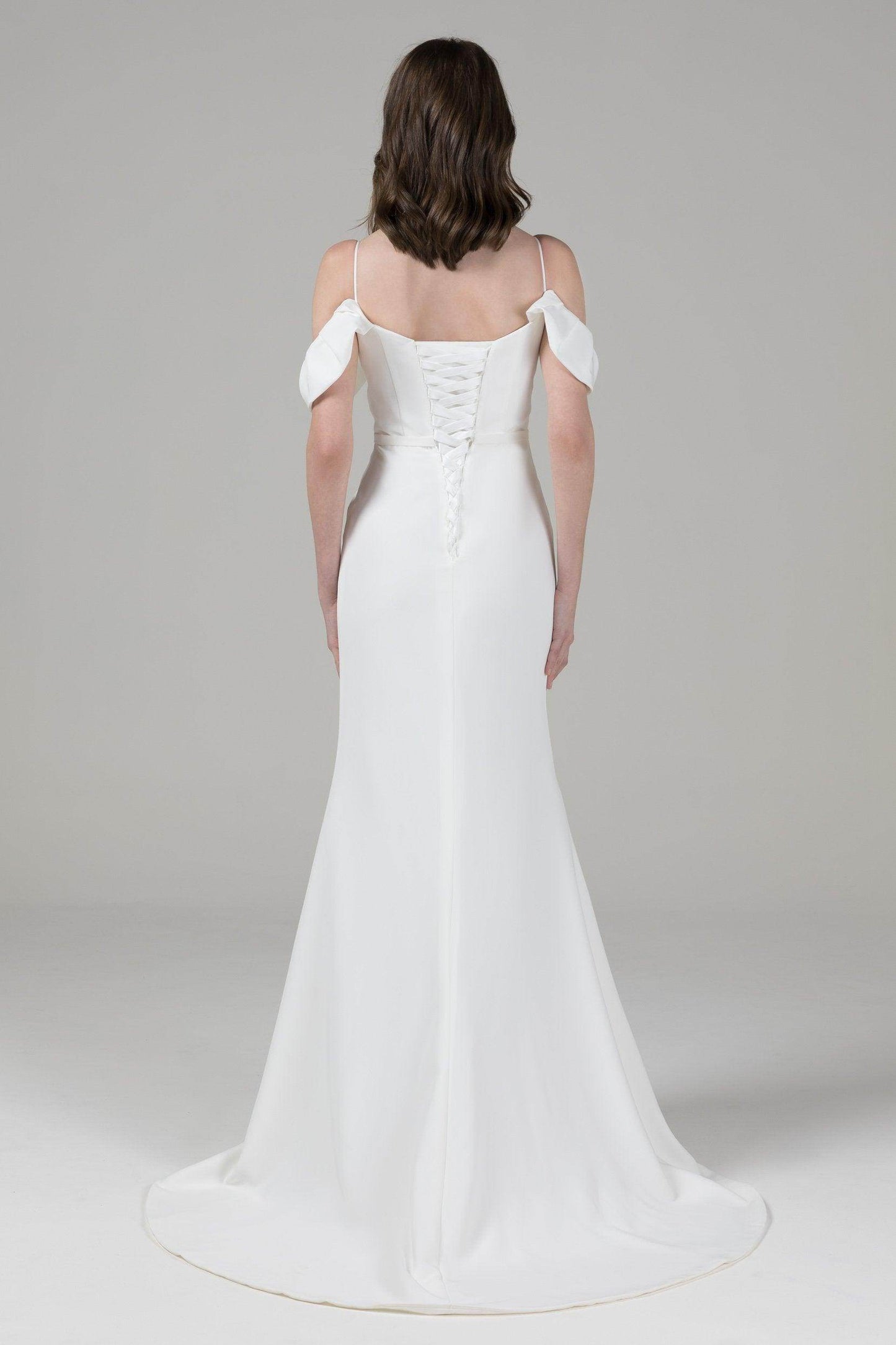 Mermaid High-Low Elastic Cloth Wedding Dress CW2572 - COCOMELODY
