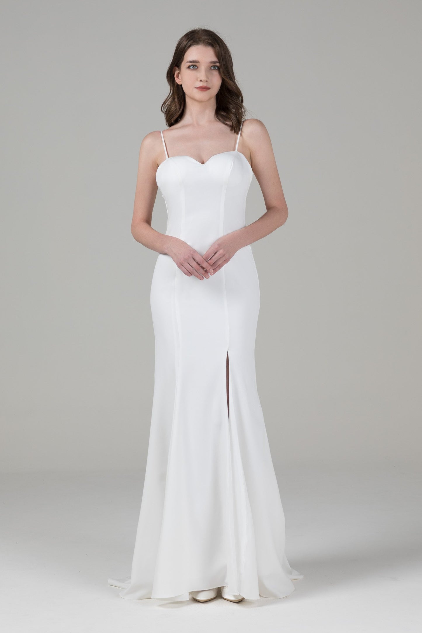 A-Line Court Train Elastic Cloth Wedding Dress CW2577
