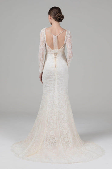Mermaid Court Train Lace Wedding Dress CW2579 - COCOMELODY