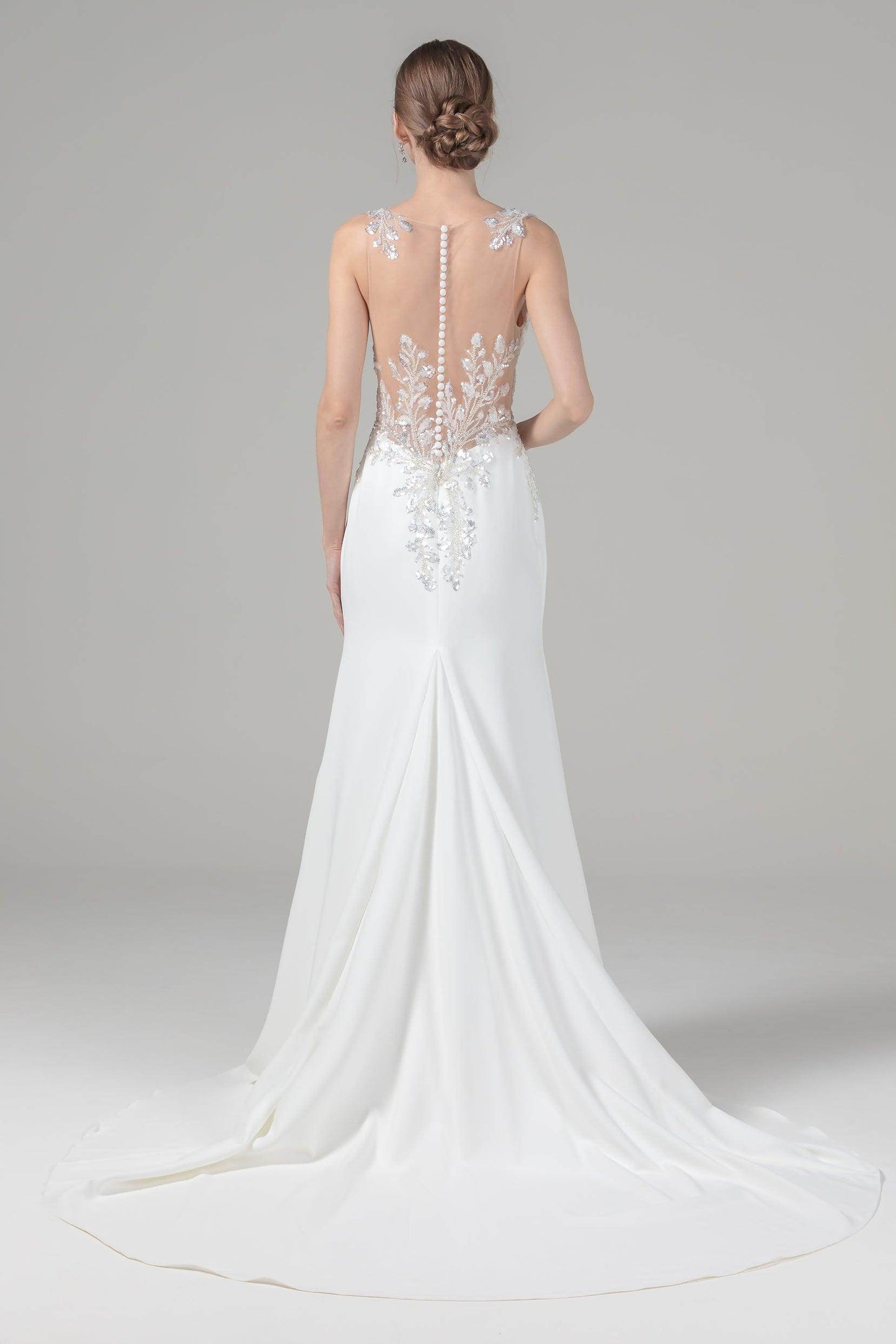 Trumpet Court Train Elastic Cloth Wedding Dress CW2591 - COCOMELODY
