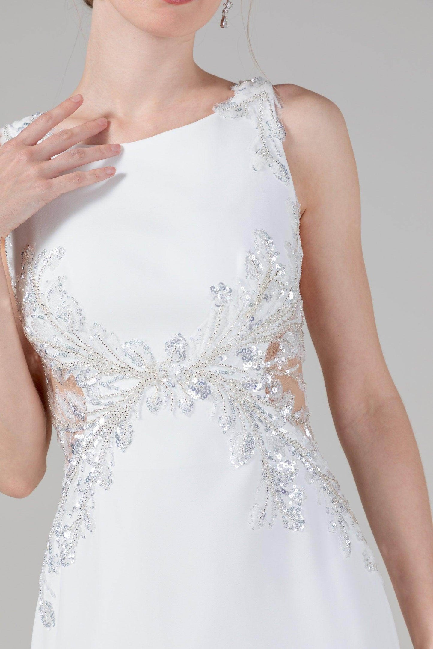 Trumpet Court Train Elastic Cloth Wedding Dress CW2591 - COCOMELODY