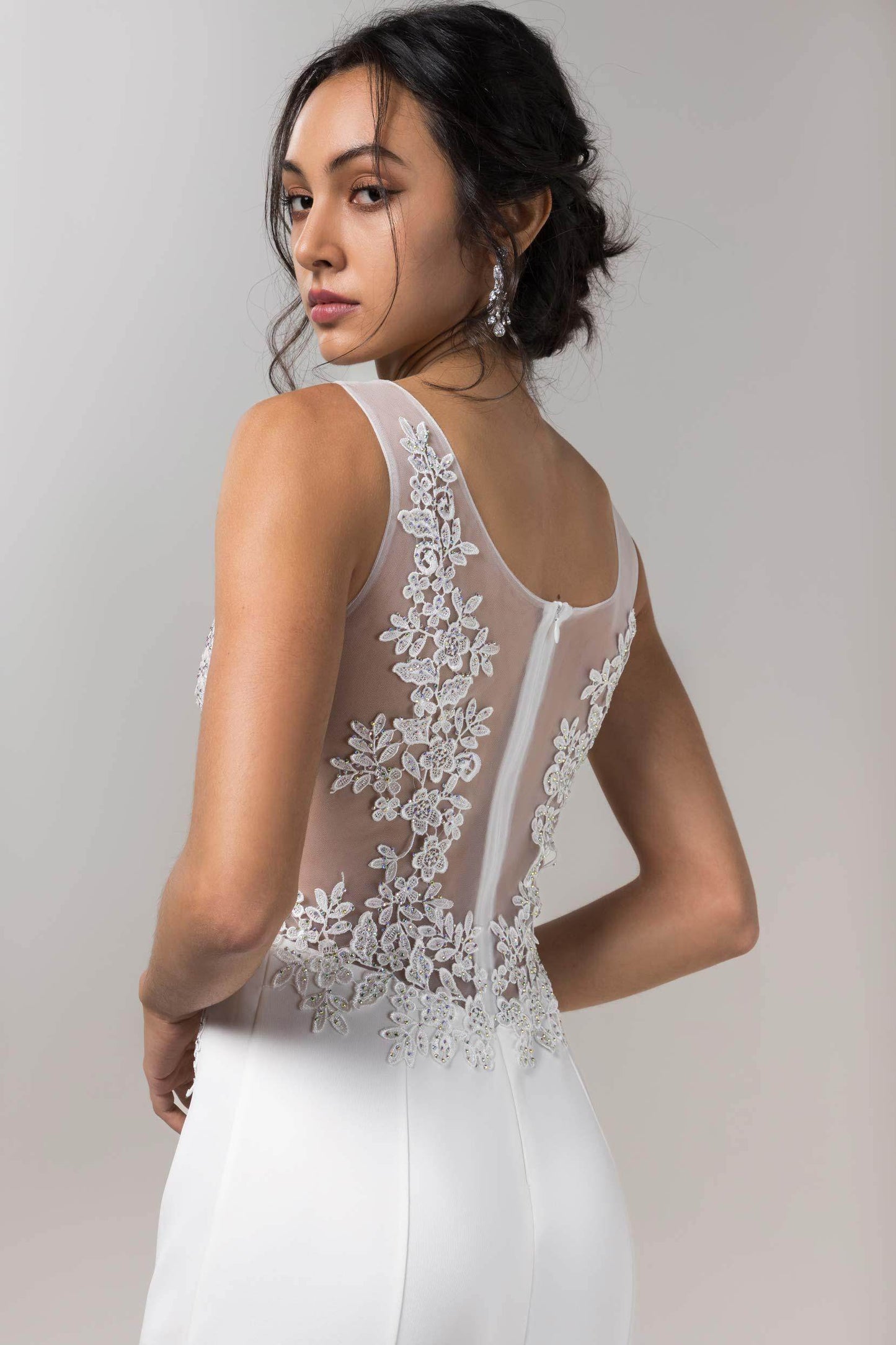 Mermaid Sweep-Brush Train Elastic Knitted Fabric Wedding Dress CW2609 - COCOMELODY