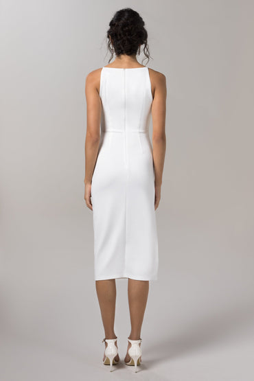 Sheath-Column Knee Length Elastic Knitted Fabric Wedding Dress CW2638