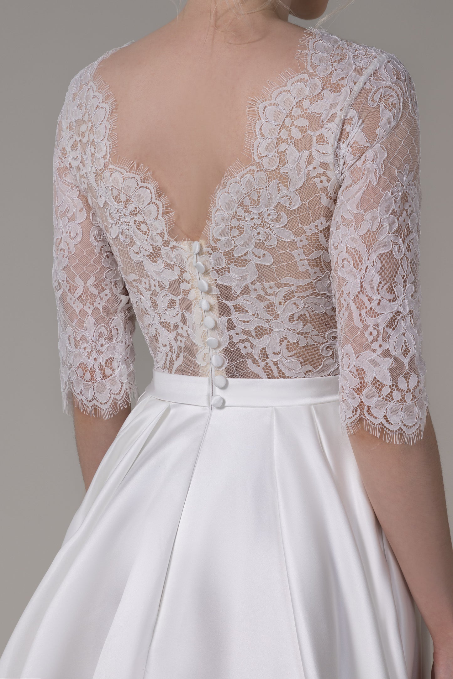 A-Line Court Train Lace Wedding Dress CW2664