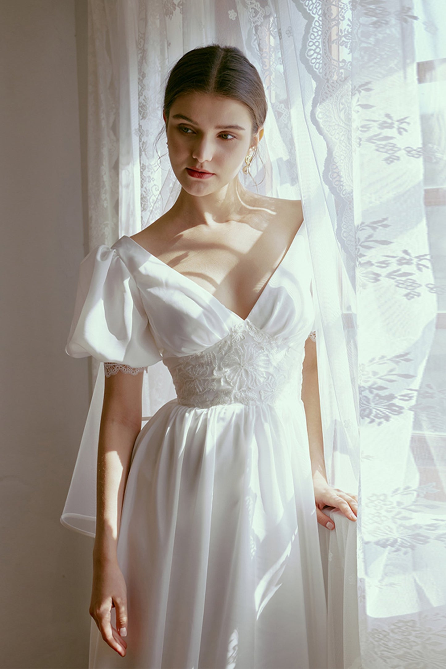 Sheath Floor Length Elastic Cloth Wedding Dress CW2676