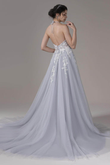 A-Line Court Train Lace Tulle Wedding Dress CW2814 - COCOMELODY