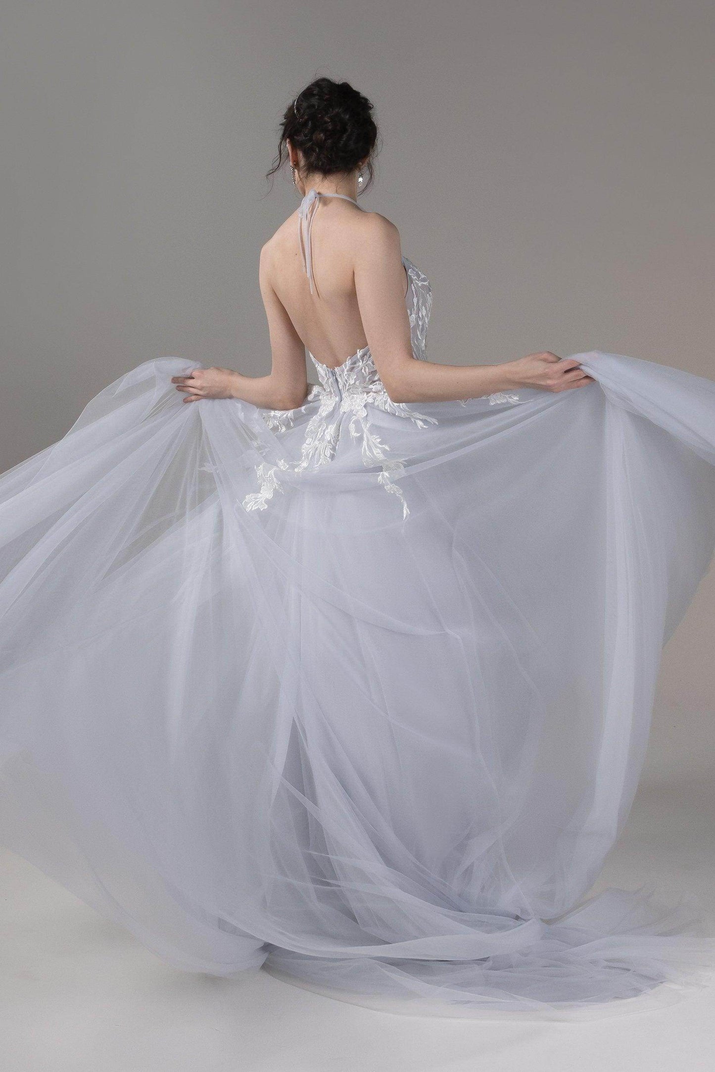 A-Line Court Train Lace Tulle Wedding Dress CW2814 - COCOMELODY