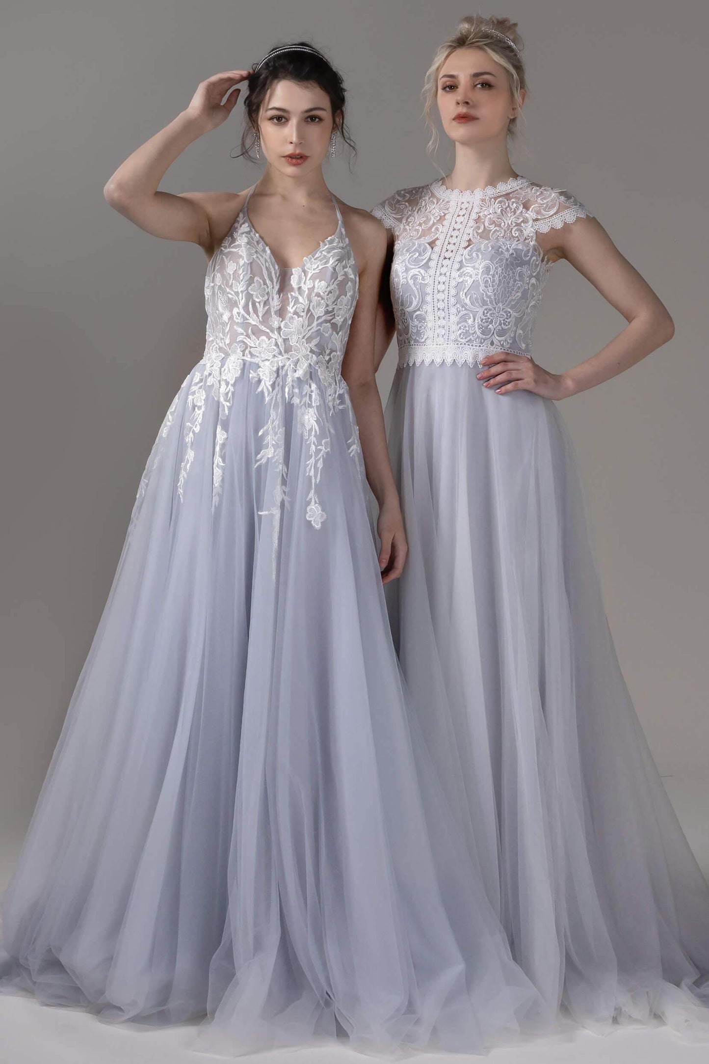 A-Line Court Train Lace Tulle Wedding Dress CW2814 - COCOMELODY
