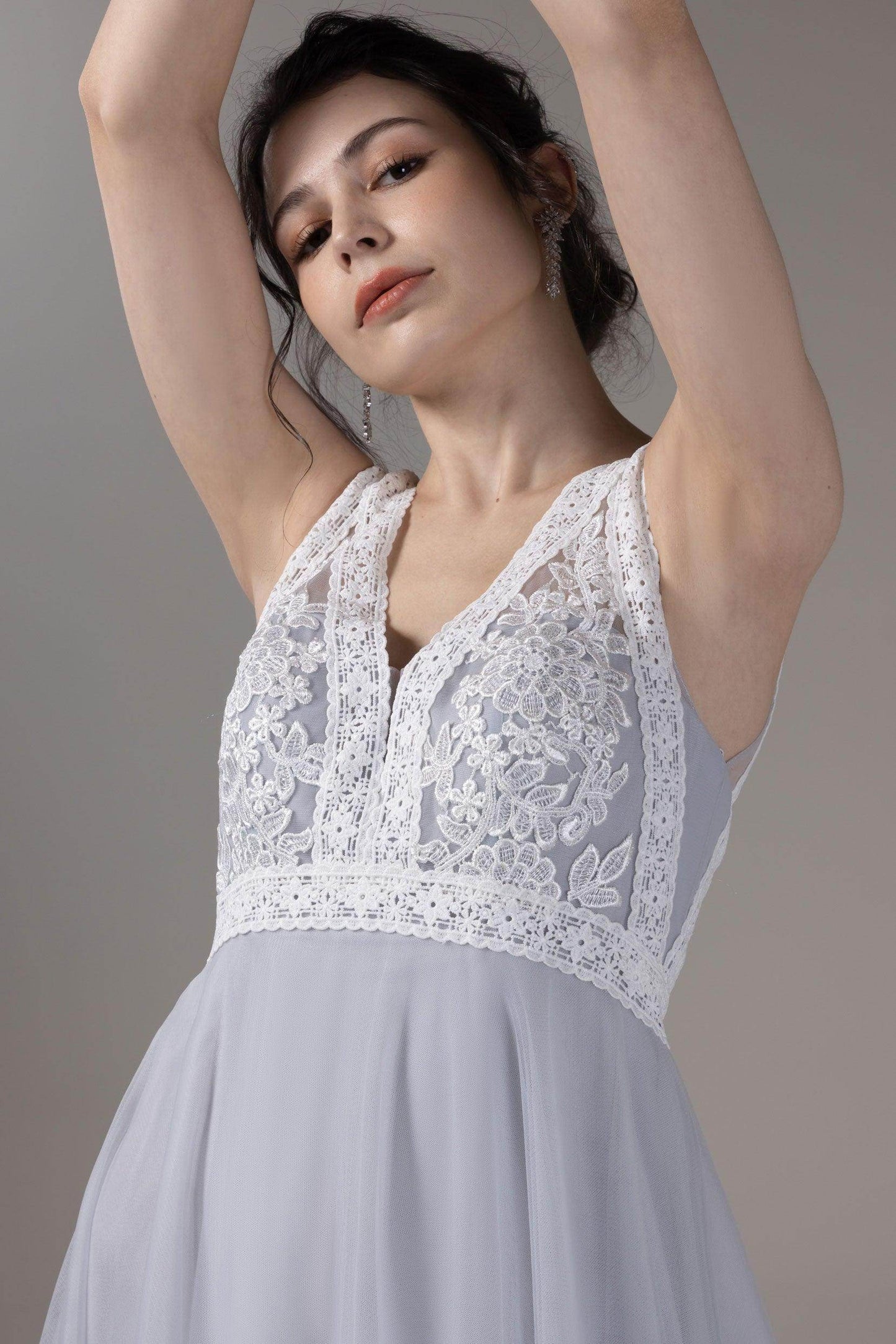 A-Line Chapel Train Lace Tulle Wedding Dress CW2816 - COCOMELODY