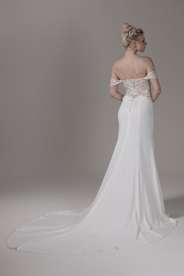 Trumpet Chapel Train Lace Elastic Cloth Wedding Dress CW2831
