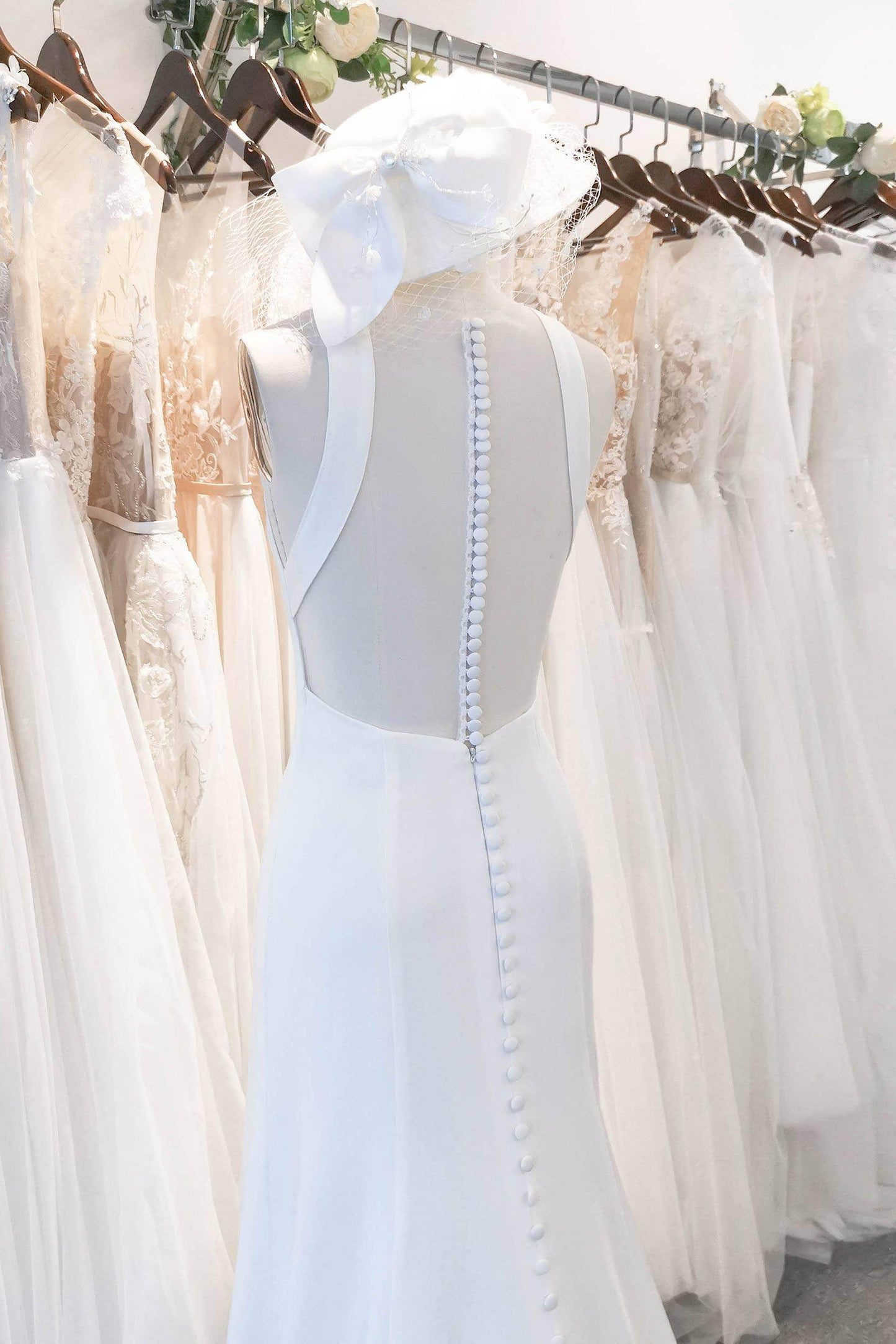 Mermaid Sweep-Brush Train Stretch Satin Wedding Dress CW3122 - COCOMELODY