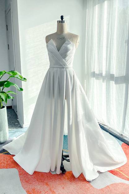 A-Line Court Train Mikado Wedding Dress CW3126