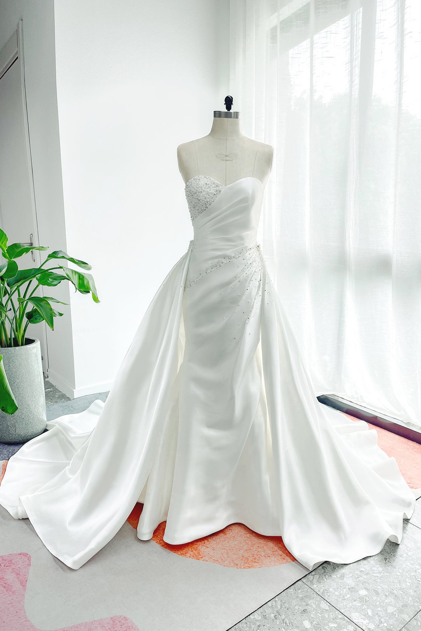 A-Line Court Train Mikado Wedding Dress CW3164