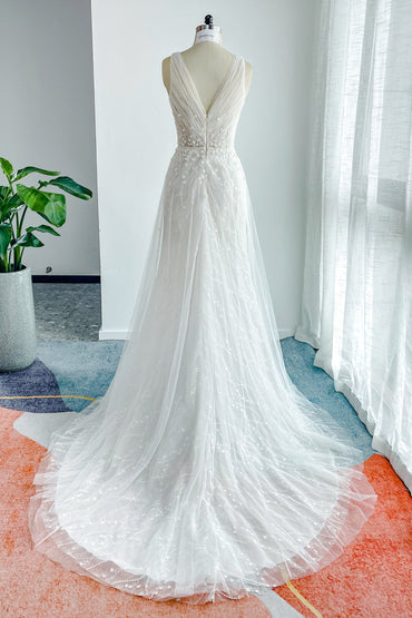 A-Line Court Train Tulle Wedding Dress CW3205