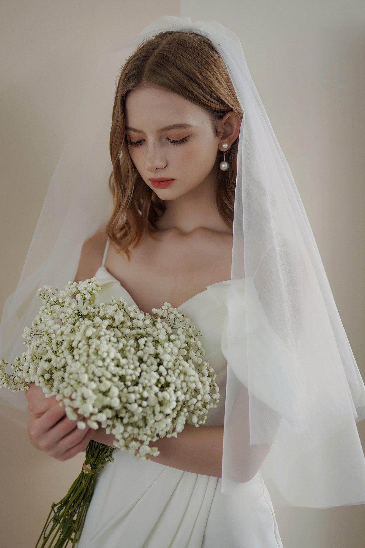 Sheath Sweep-Brush Train Elastic Cloth Wedding Dress CW3215 - COCOMELODY