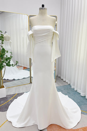Trumpet-Mermaid Chapel Train Elastic Cloth Wedding Dress CW3246
