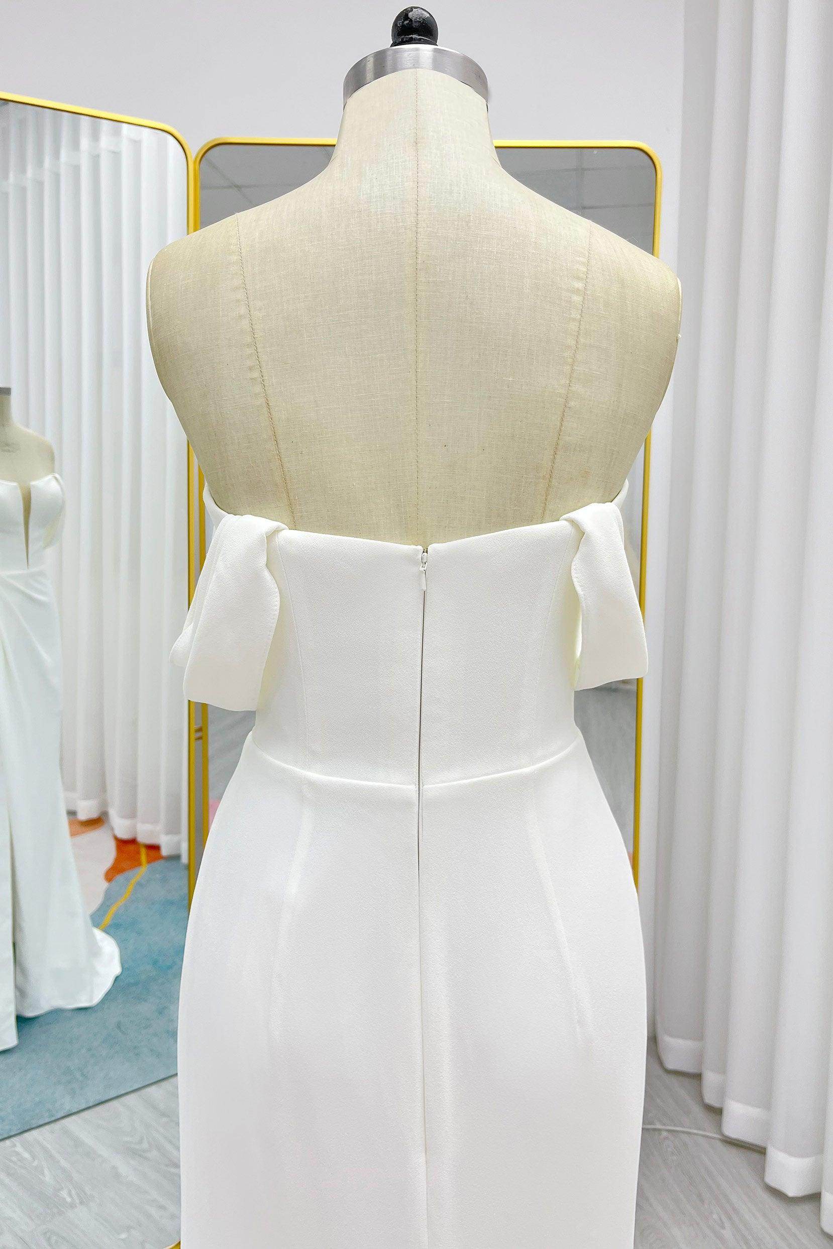 Trumpet-Mermaid Court Train Stretch Satin Wedding Dress CW3291 - COCOMELODY